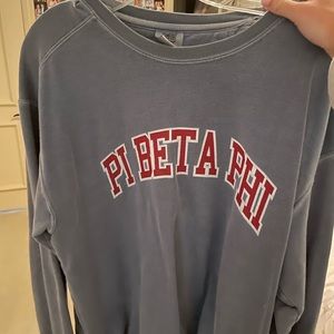 Comfort colors size large pi beta phi pull over blue grey color